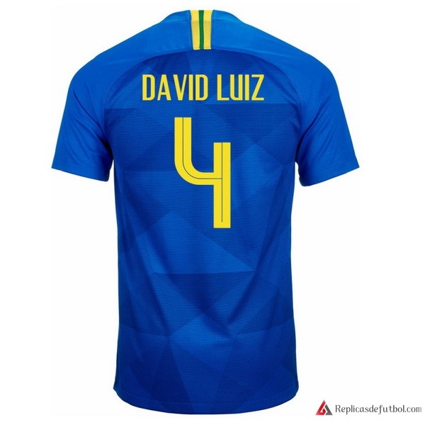 Camiseta Seleccion Brasil Segunda equipación David Luiz 2018 Azul